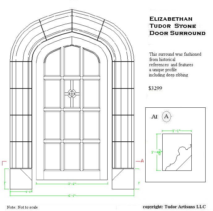 Cast Stone Tudor Door Surround - Heavily Ribbed Gothic Surround